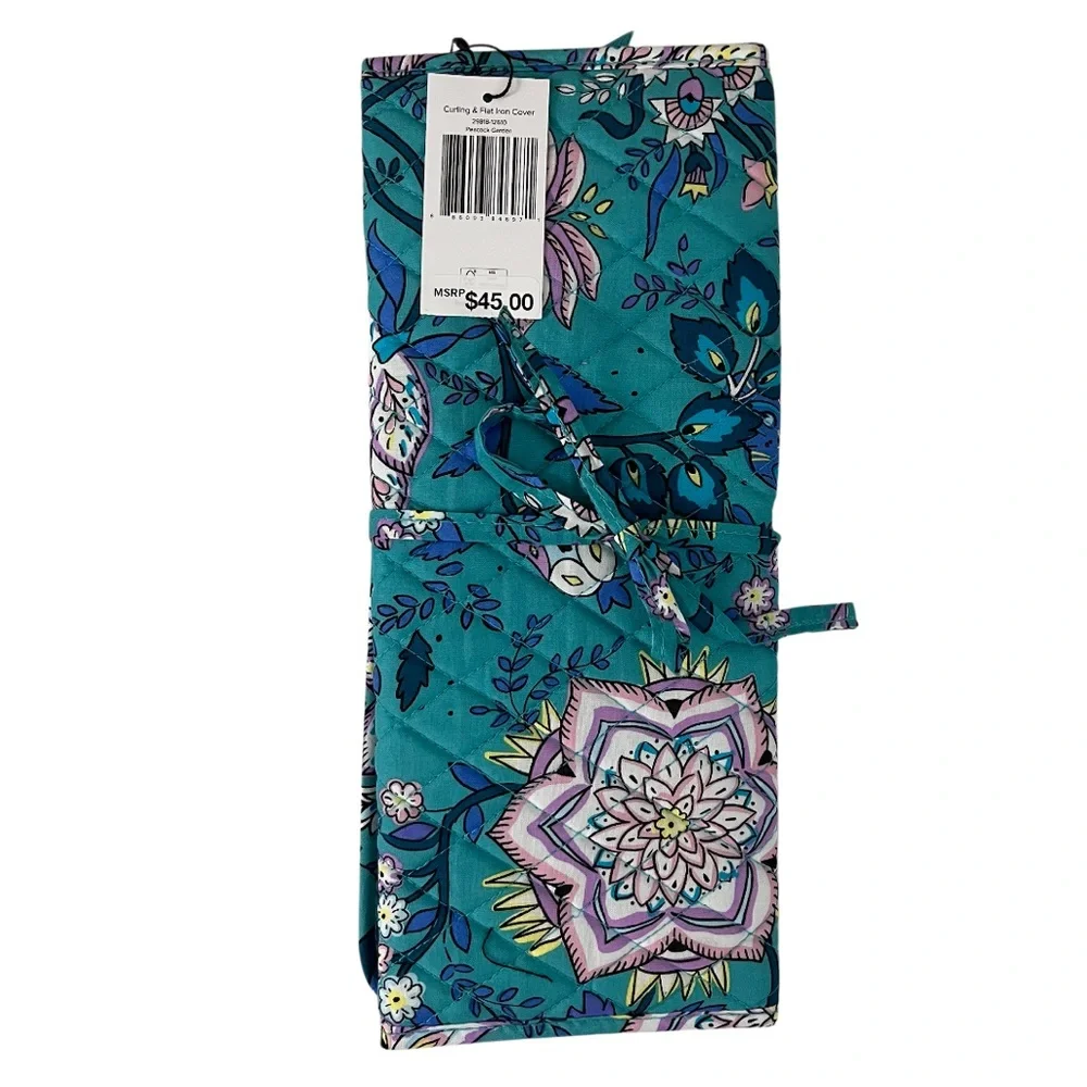 NWT Vera Bradley Quilted Travel Curling/Flat Iron Cover Peacock Garden